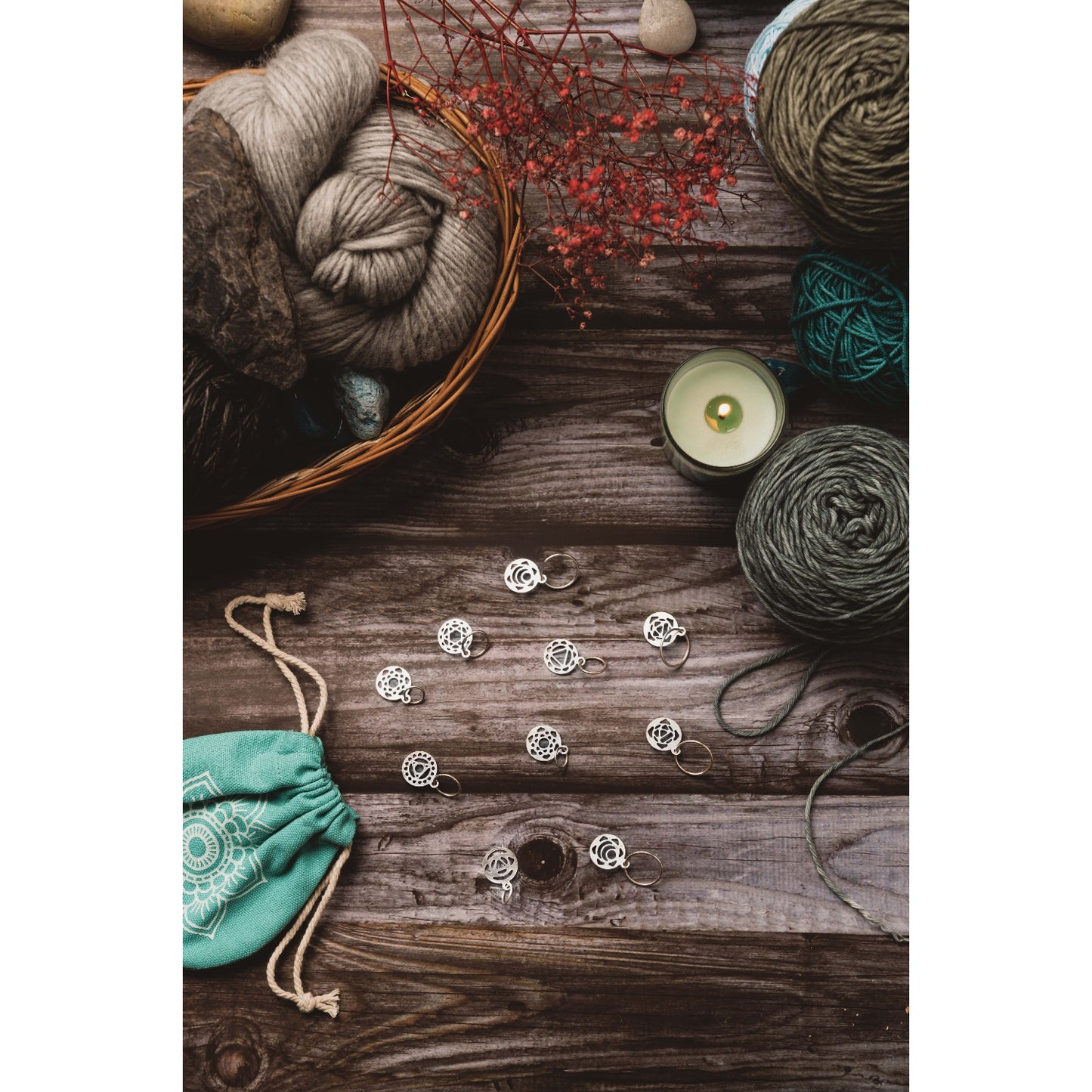 KnitPro, Chakra Maschenmarkierer, Sterling Silber, Mindful Kollektion