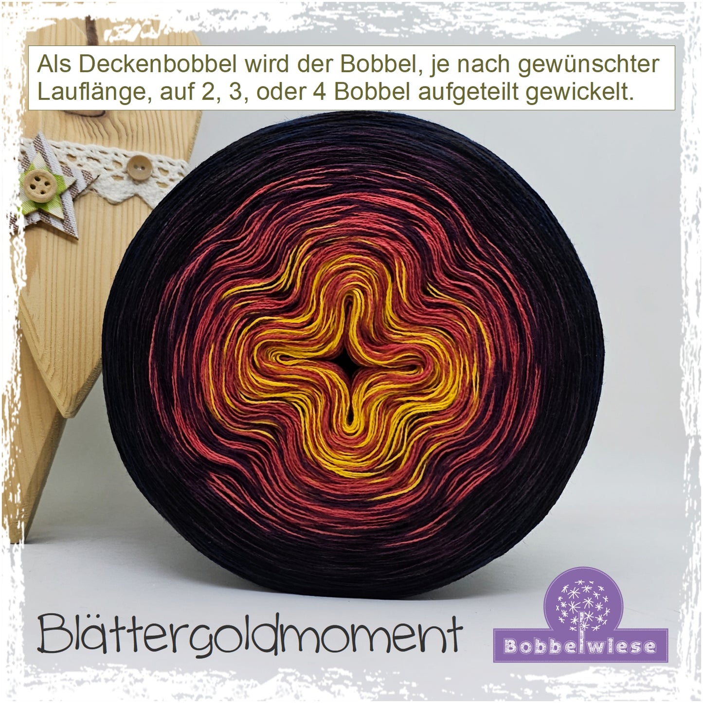 Deckenbobbel "Blättergoldmoment", große Lauflängen, mehrteilig