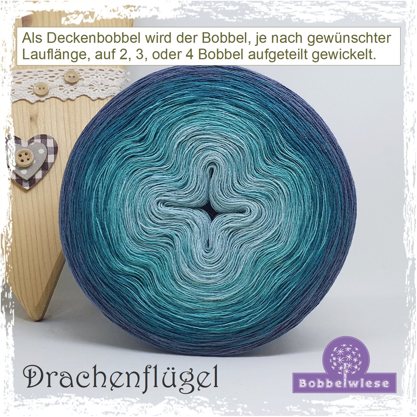 Deckenbobbel "Drachenflügel", große Lauflängen, mehrteilig