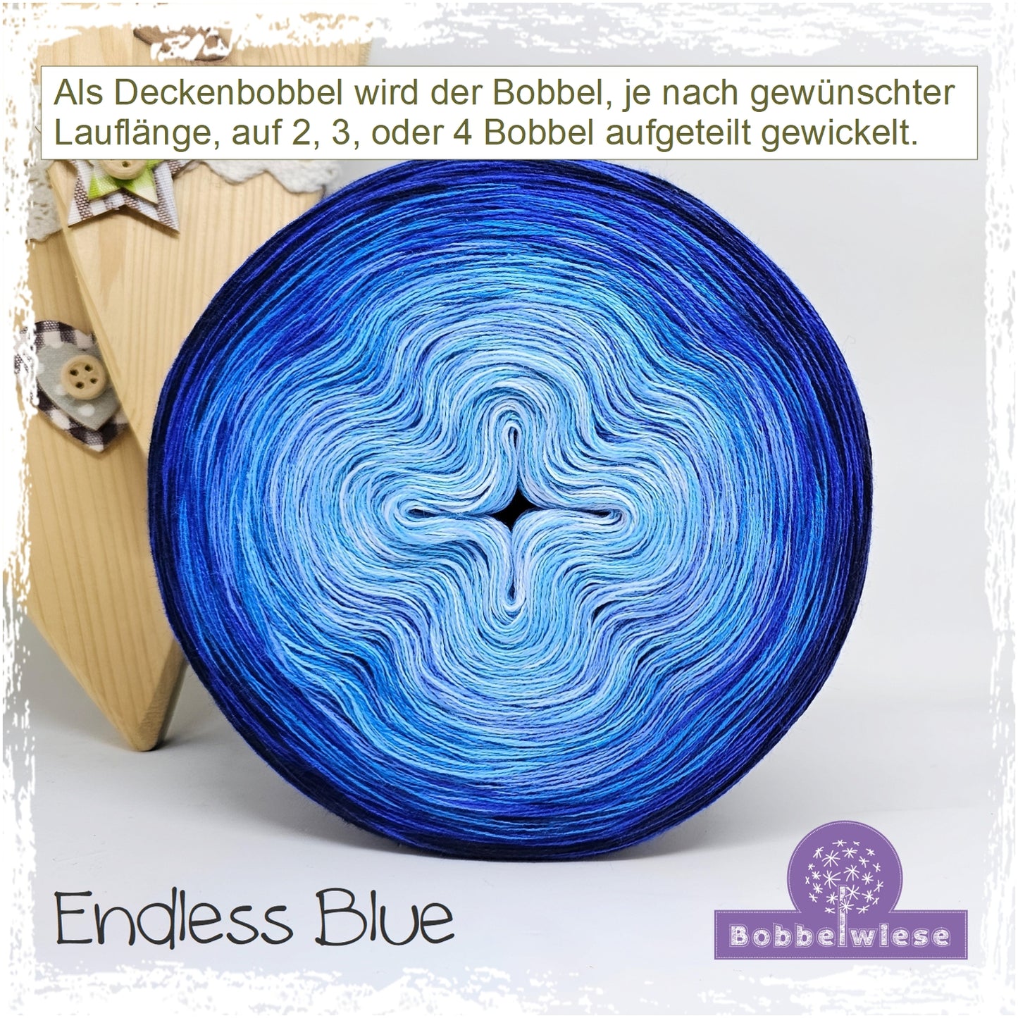 Deckenbobbel "Endless Blue", große Lauflängen, mehrteilig