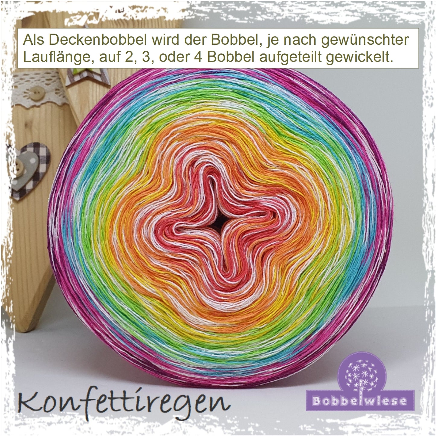 Deckenbobbel "Konfettiregen", große Lauflängen, mehrteilig