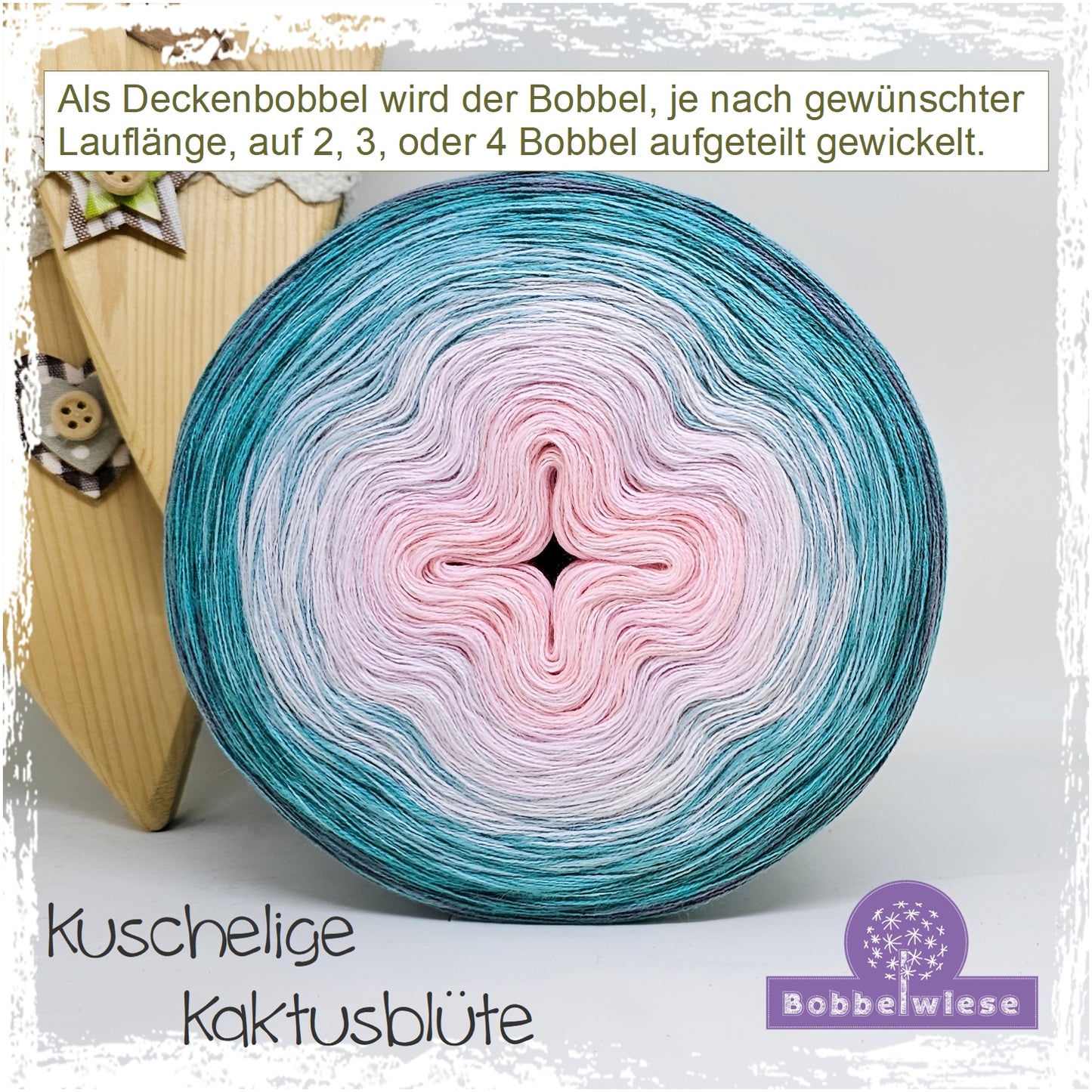 Deckenbobbel "Kuschelige Kaktusblüte", große Lauflängen, mehrteilig