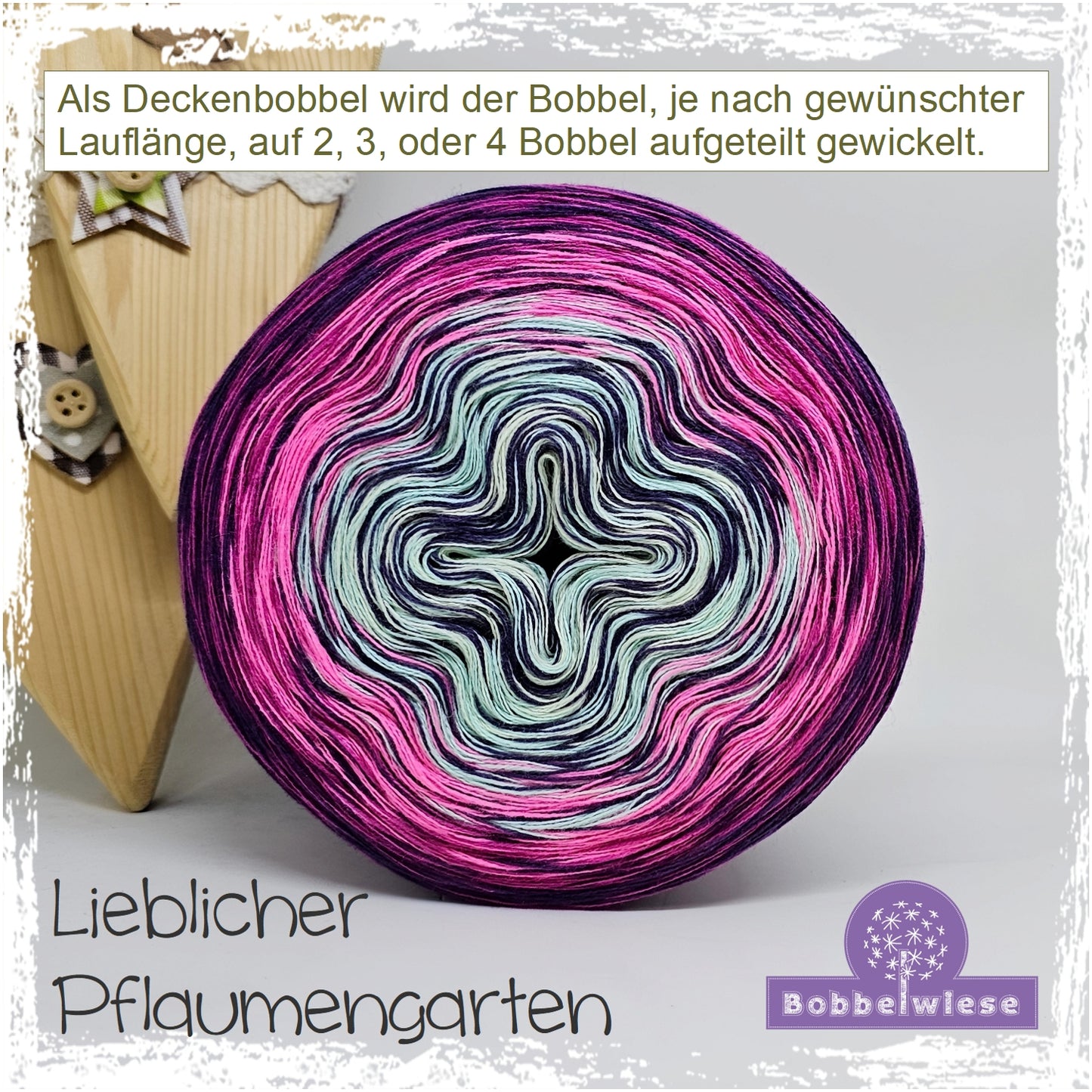 Deckenbobbel "Lieblicher Pflaumengarten", große Lauflängen, mehrteilig