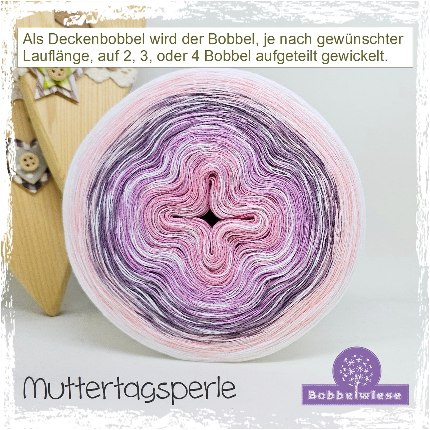 Deckenbobbel "Muttertagsperle", große Lauflängen, mehrteilig