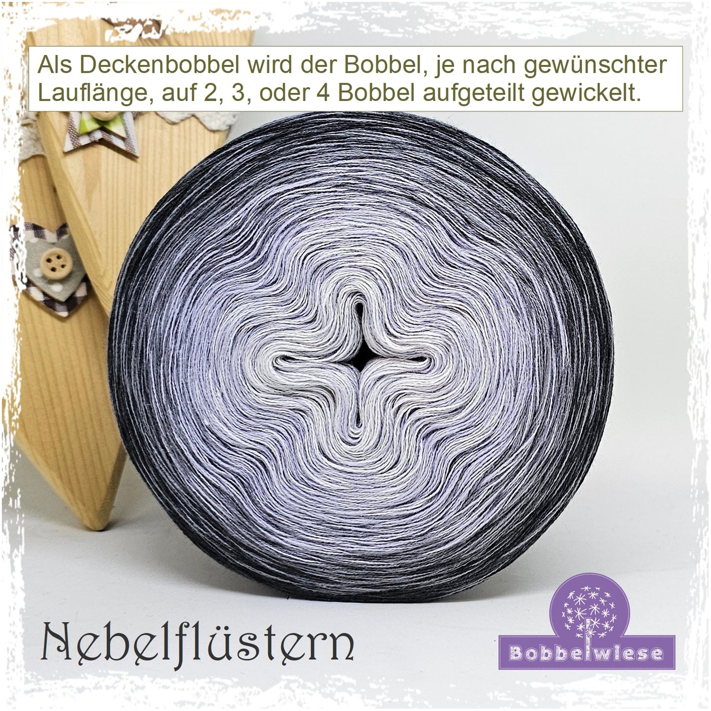 Deckenbobbel "Nebelflüstern", große Lauflängen, mehrteilig