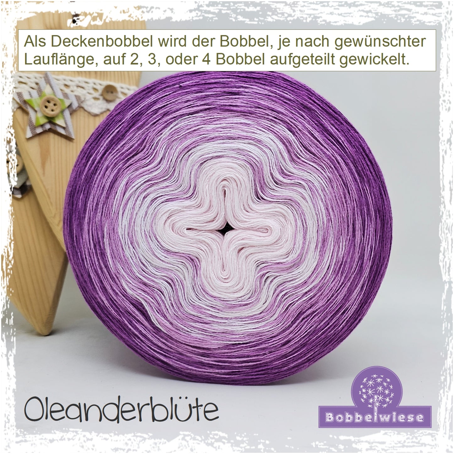 Deckenbobbel "Oleanderblüte", große Lauflängen, mehrteilig