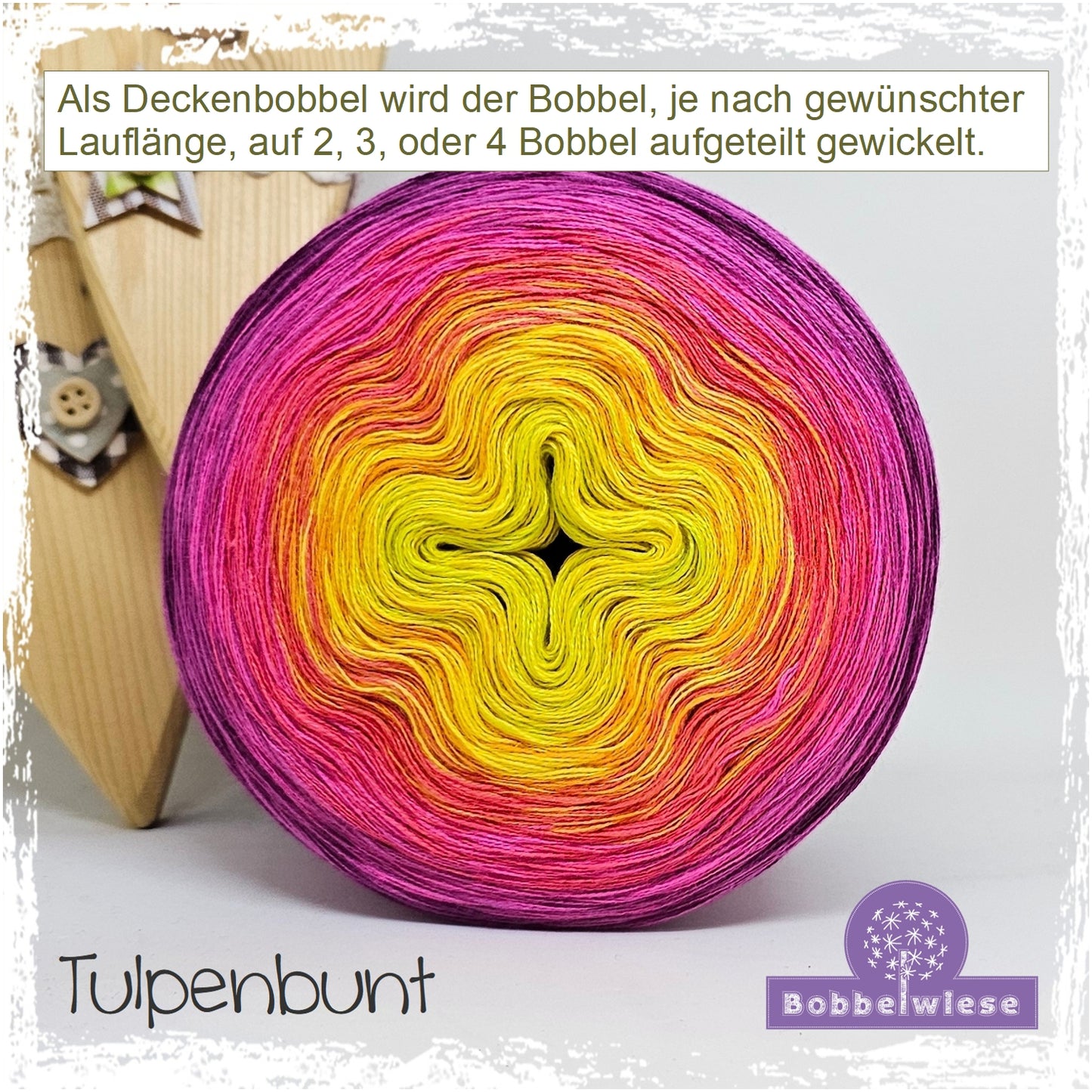 Deckenbobbel "Tulpenbunt", große Lauflängen, mehrteilig