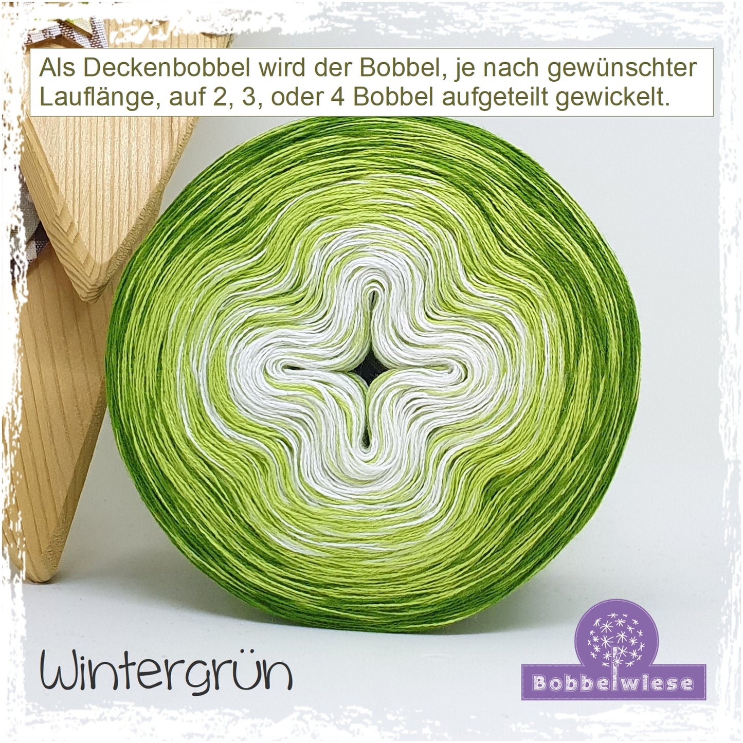 Deckenbobbel "Wintergrün", große Lauflängen, mehrteilig