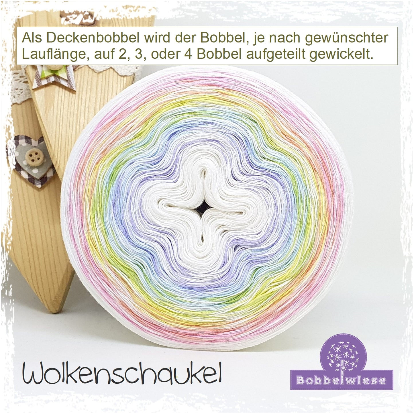 Deckenbobbel "Wolkenschaukel", große Lauflängen, mehrteilig