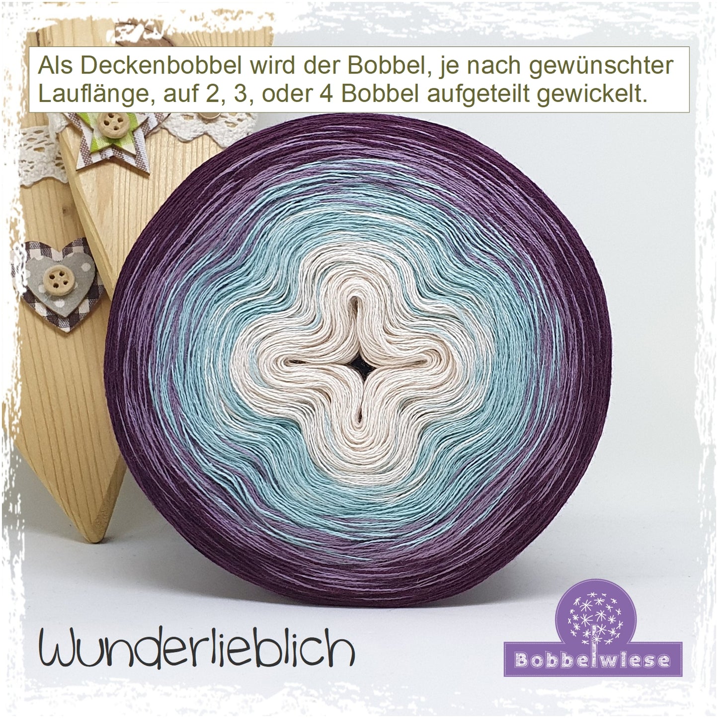 Deckenbobbel "Wunderlieblich", große Lauflängen, mehrteilig