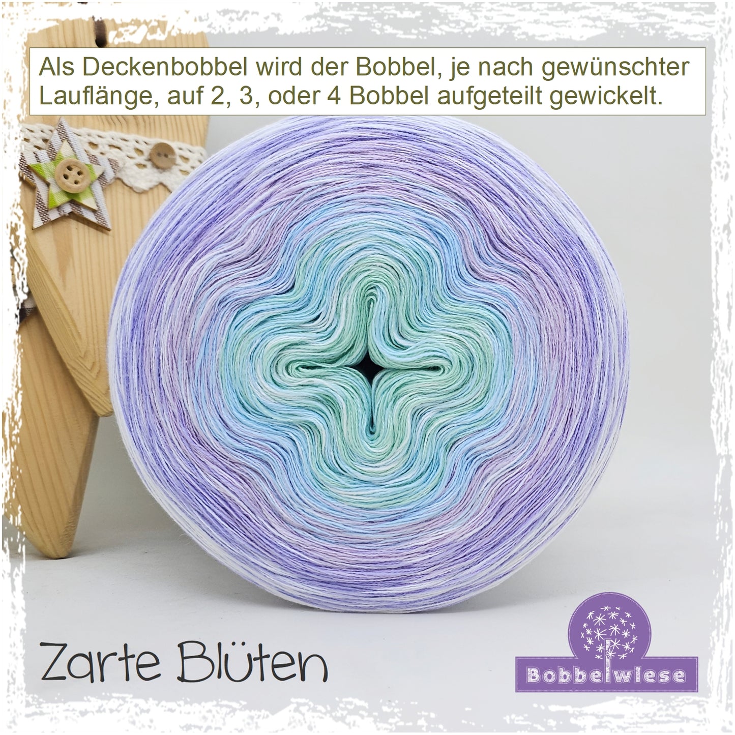 Deckenbobbel "Zarte Blüten", große Lauflängen, mehrteilig