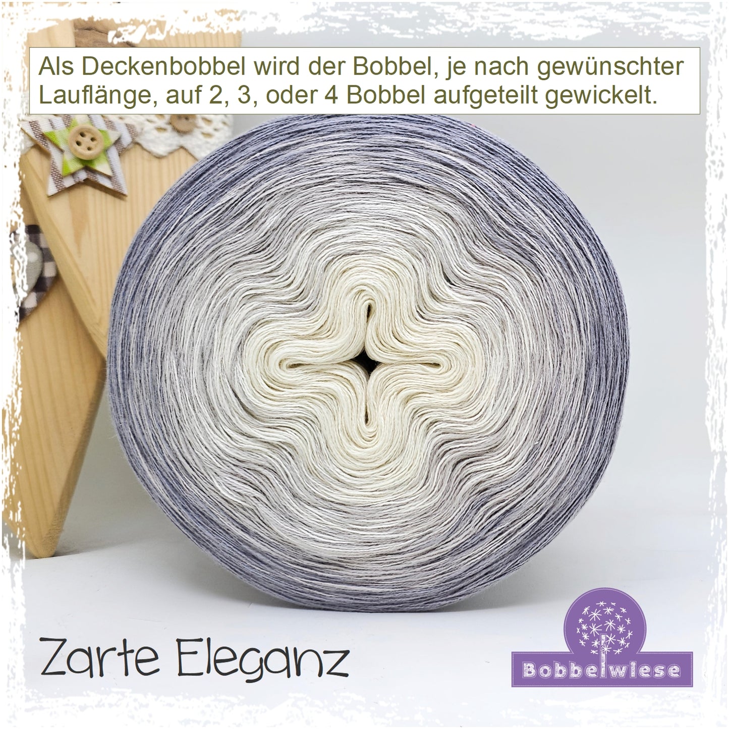 Deckenbobbel "Zarte Eleganz", große Lauflängen, mehrteilig