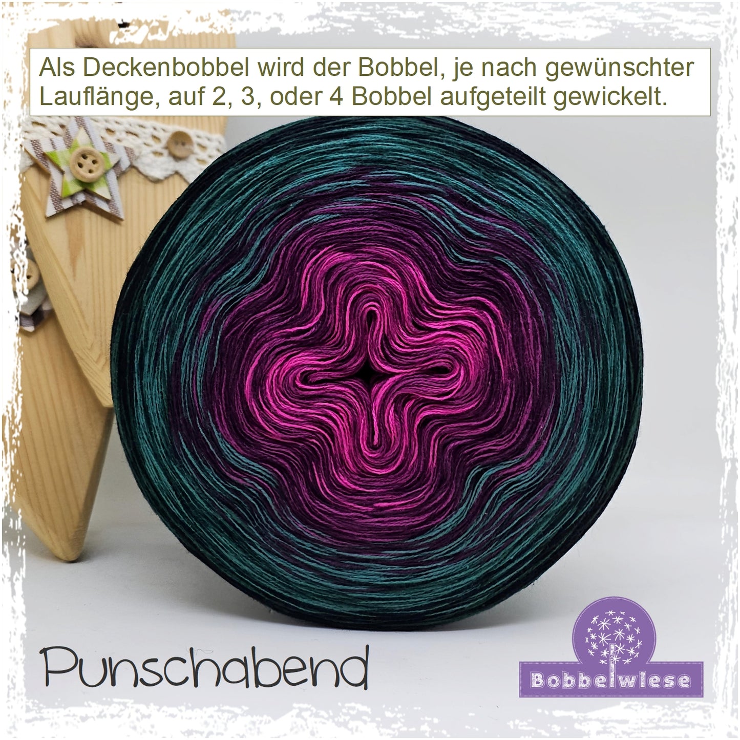 Deckenbobbel "Punschabend", große Lauflängen, mehrteilig