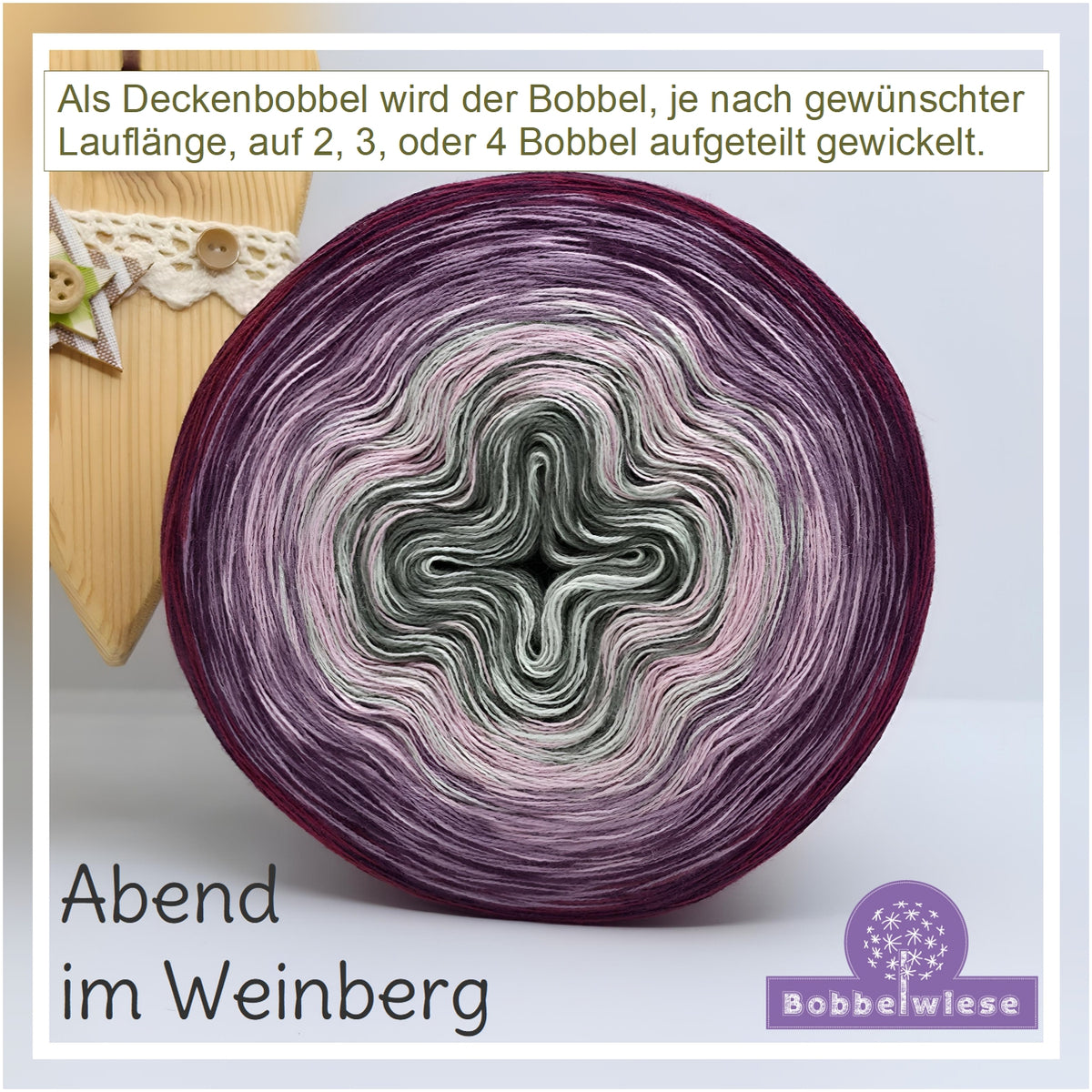 AKTION Deckenbobbel "Abend im Weinberg", große Lauflängen, mehrteilig