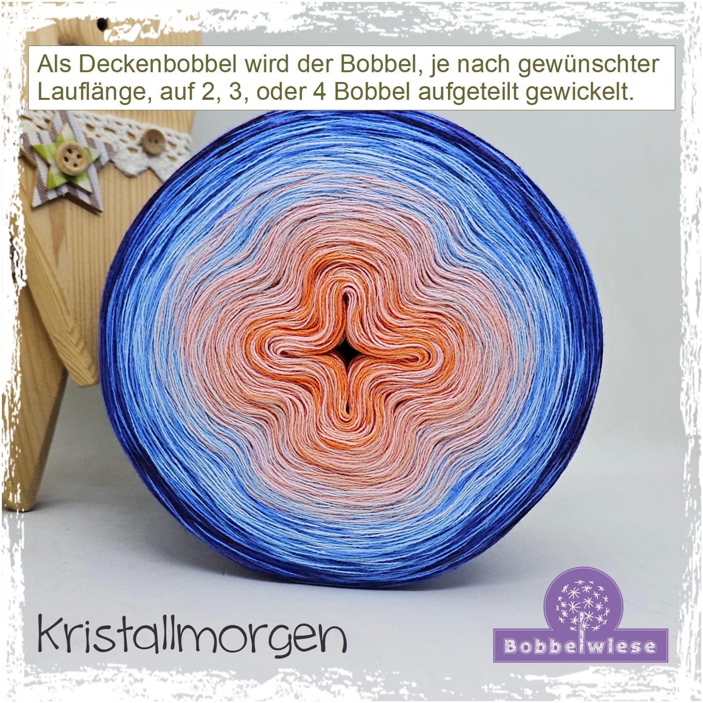 Deckenbobbel "Kristallmorgen", große Lauflängen, mehrteilig