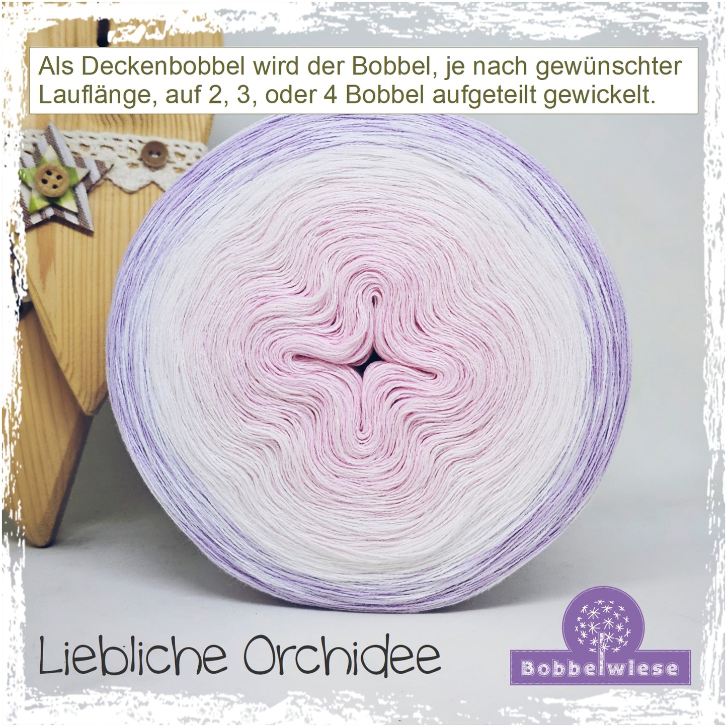 Deckenbobbel "Liebliche Orchidee", große Lauflängen, mehrteilig