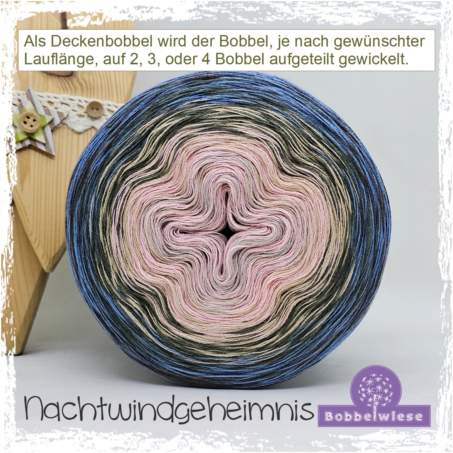 Deckenbobbel "Nachtwindgeheimnis", große Lauflängen, mehrteilig