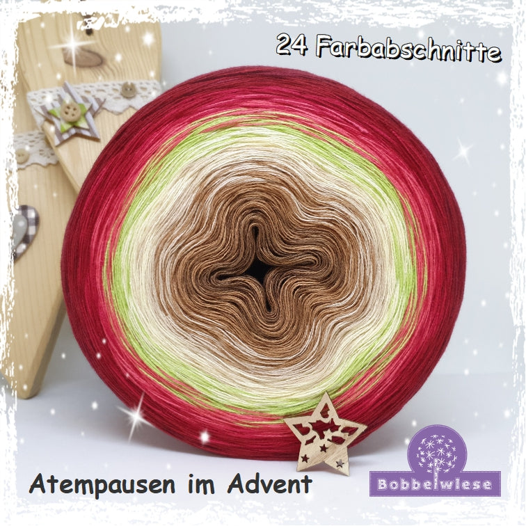 Bobbel "Atempausen im Advent", 24 Farbabschnitte, 4fädig