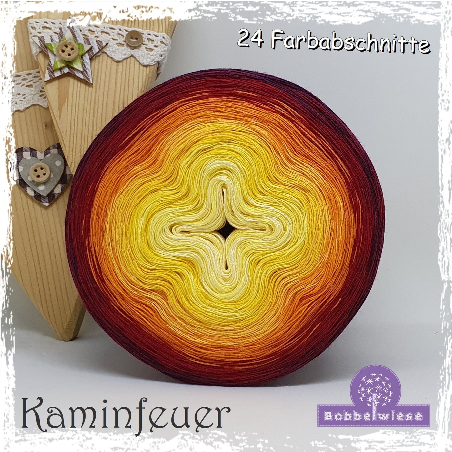 Bobbel "Kaminfeuer", 24 Farbabschnitte, 4fädig