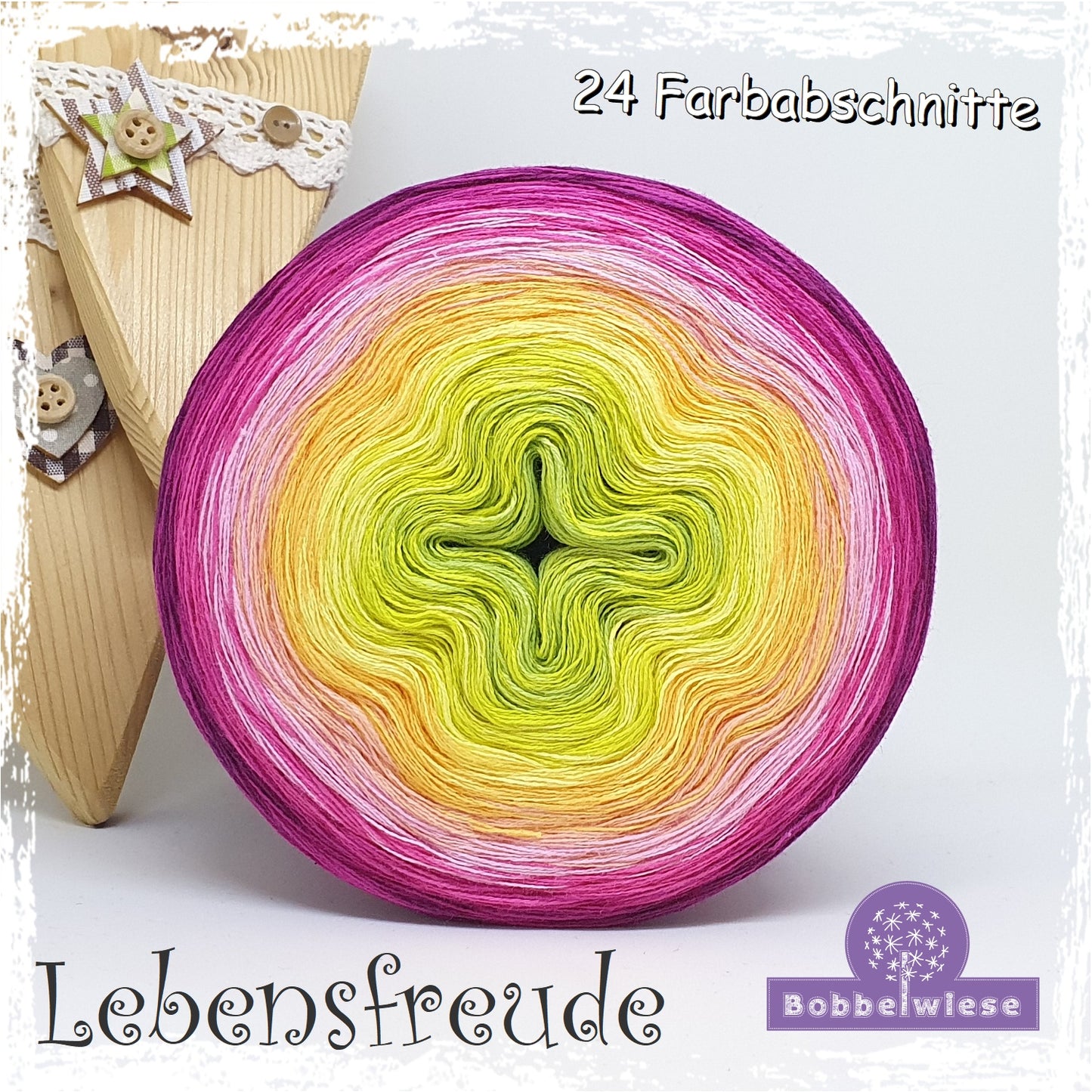 Bobbel "Lebensfreude", 24 Farbabschnitte, 4fädig