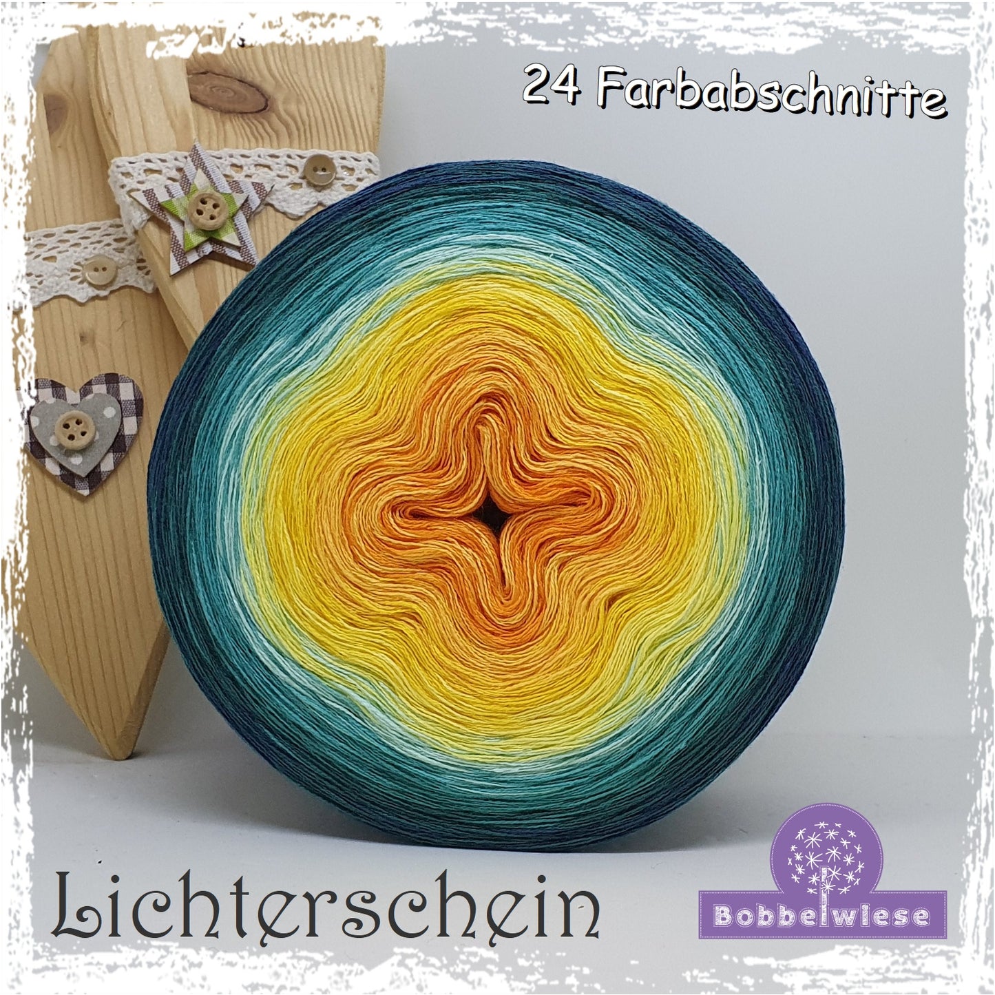 Bobbel "Lichterschein", 24 Farbabschnitte, 4fädig