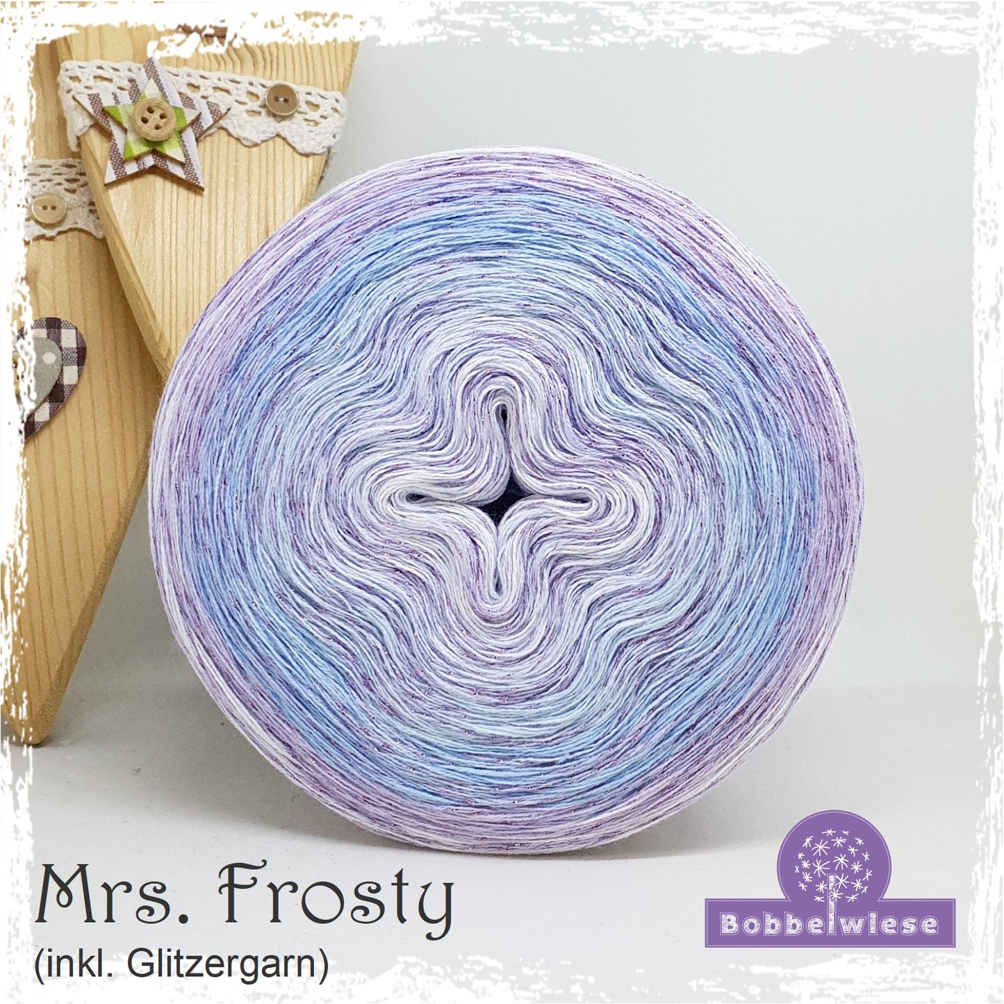 Bobbel "Mrs. Frosty", inkl. Glitzergarn