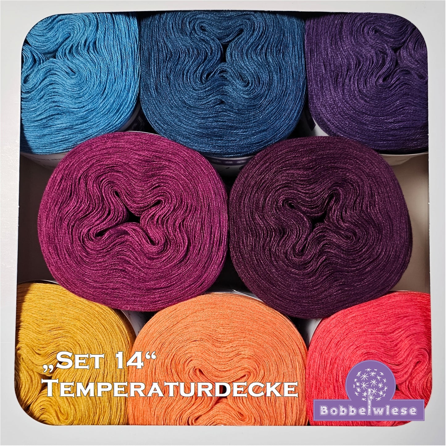 Bobbel "Temperaturdecke Set 14", 8 unifarbene Bobbel je 500mLL/4fädig