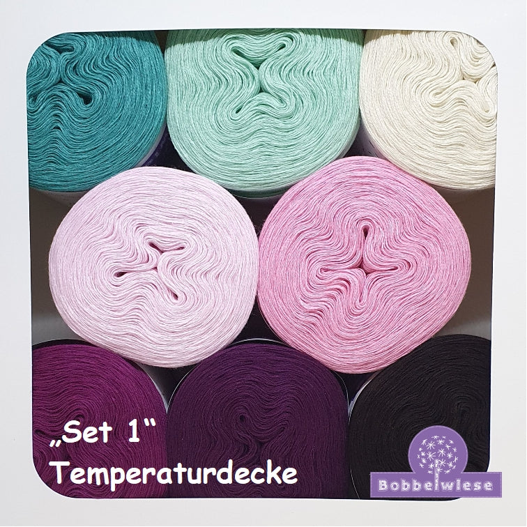 Bobbel "Temperaturdecke Set 1", 8 unifarbene Bobbel je 500mLL/4fädig