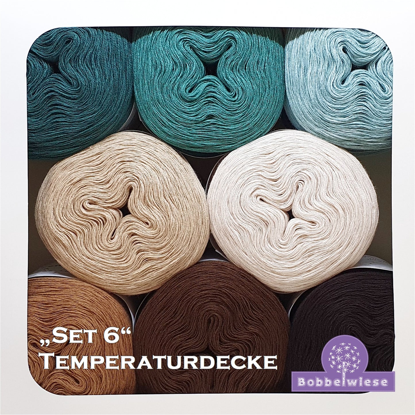Bobbel "Temperaturdecke Set 6", 8 unifarbene Bobbel je 500mLL/4fädig
