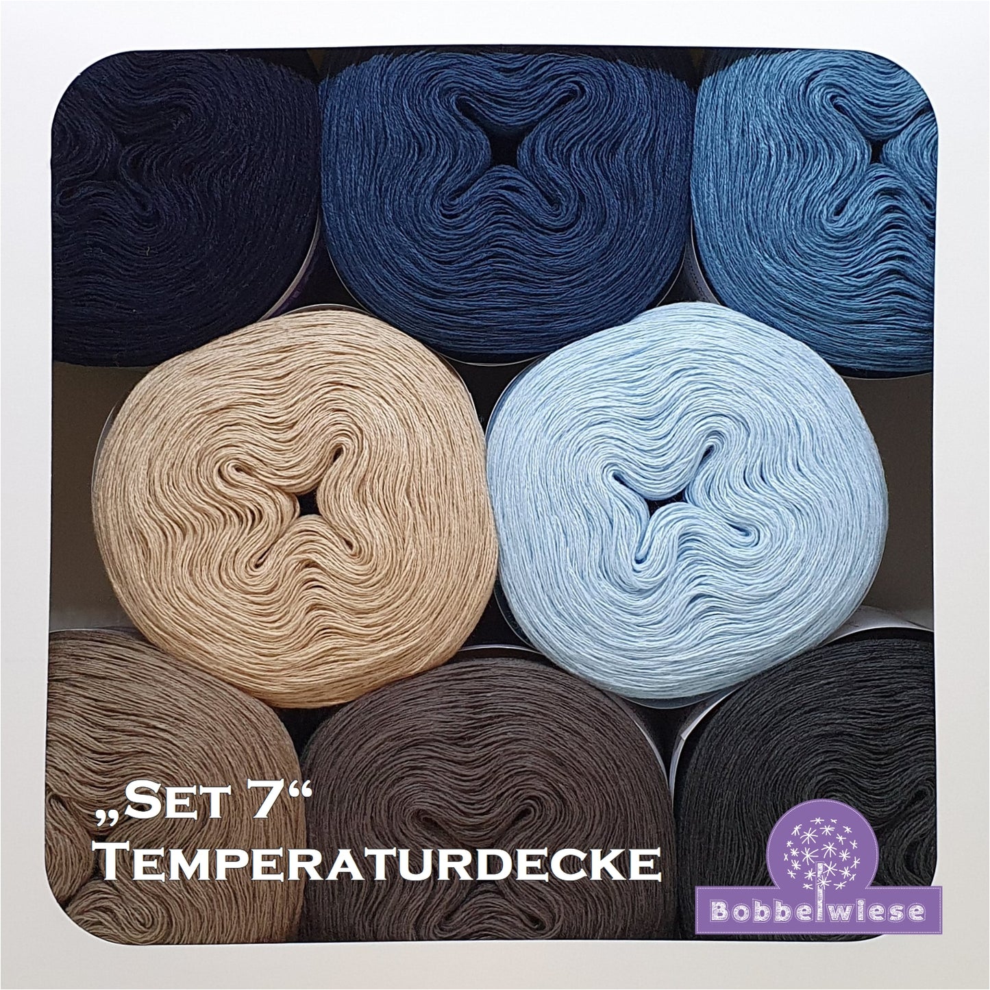 Bobbel "Temperaturdecke Set 7", 8 unifarbene Bobbel je 500mLL/4fädig