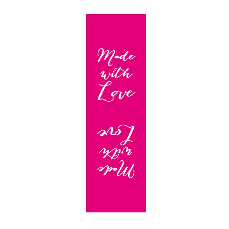 Rico Design Webetiketten "made with love", pink, 3x8cm, 3 Stück