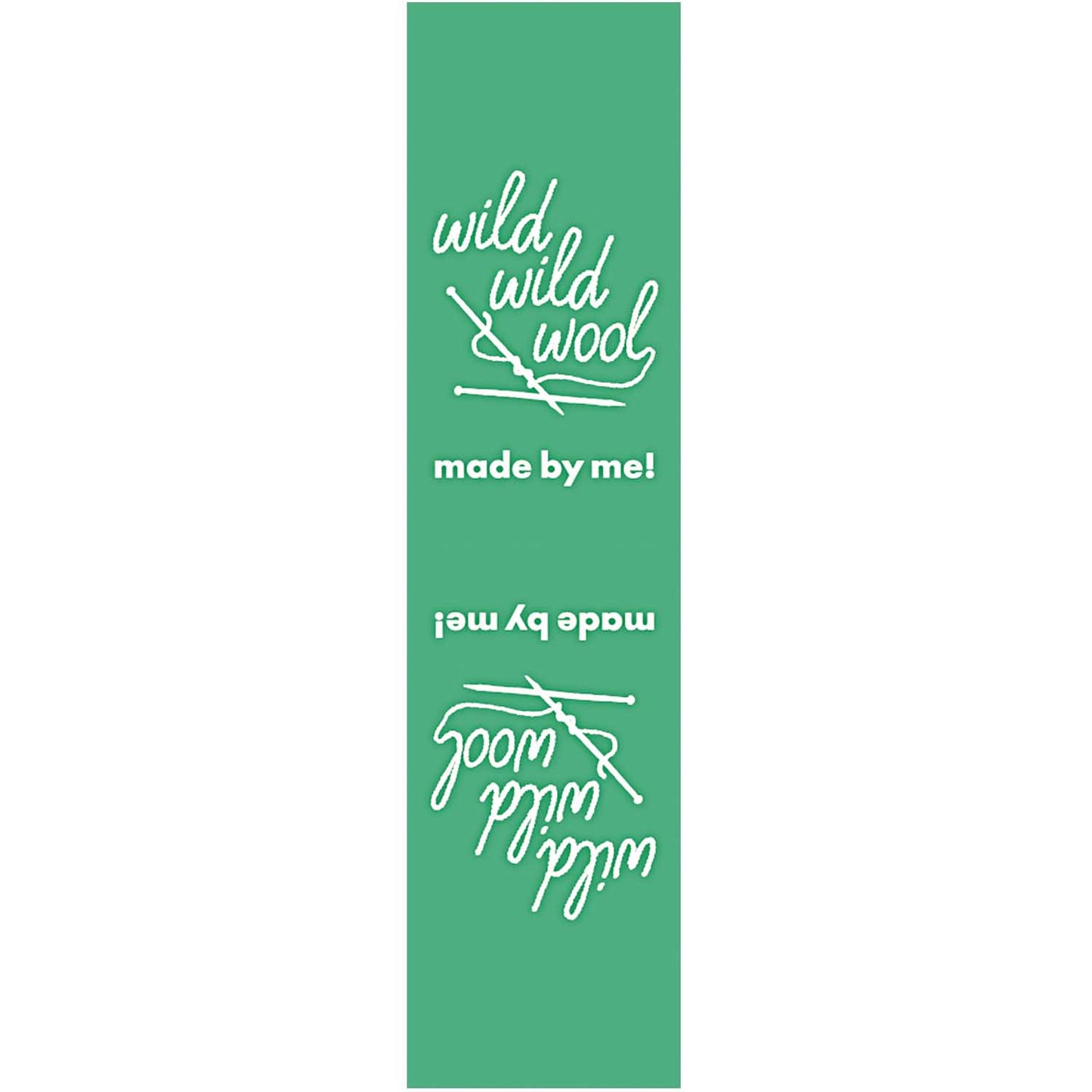Rico Design Webetiketten "wild wild wool", grün, 2x8cm, 3 Stück
