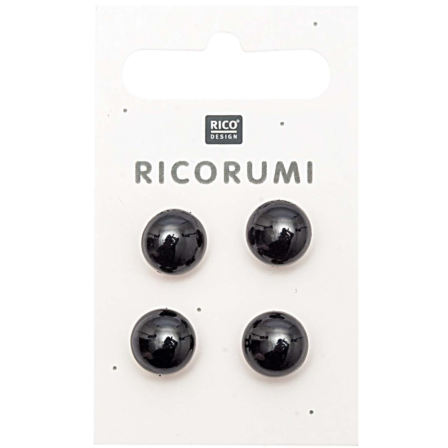 Rico Design Knöpfe, braun-schwarz, 11mm, 4 Stück, mit Steg