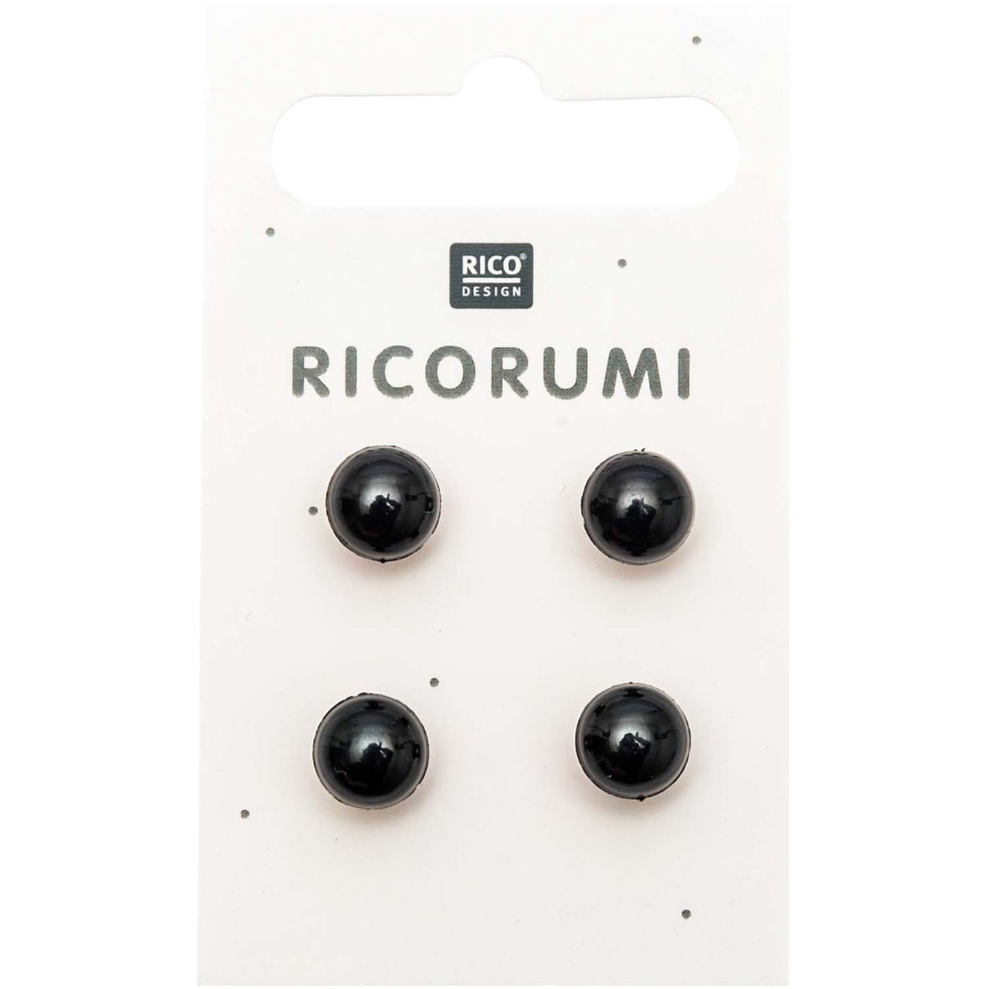 Rico Design Knöpfe, braun-schwarz, 8,5mm, 4 Stück, mit Steg