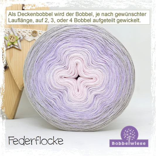 Deckenbobbel "Federflocke", große Lauflängen, mehrteilig