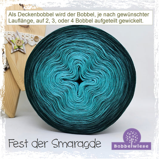 Deckenbobbel "Fest der Smaragde", große Lauflängen, mehrteilig