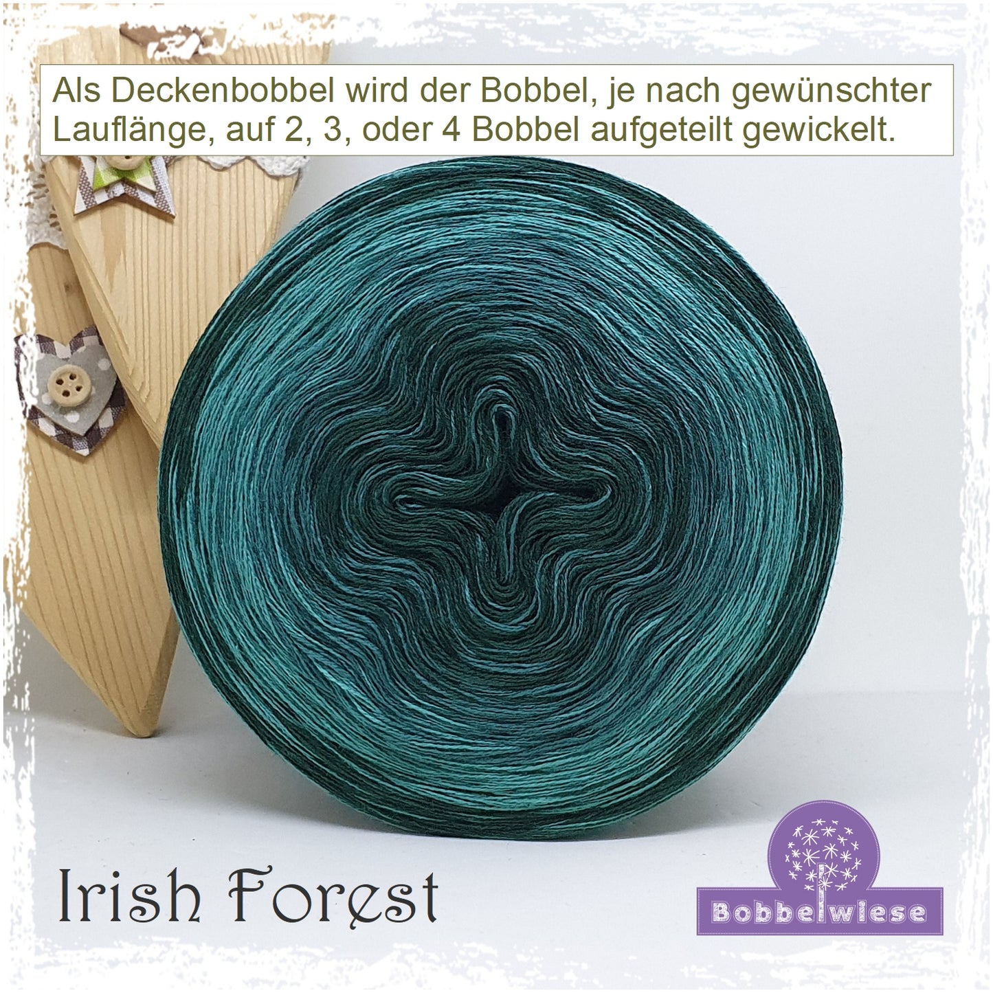 Deckenbobbel / mehrteiliger Bobbel "Irish Forest", große Lauflängen wählbar