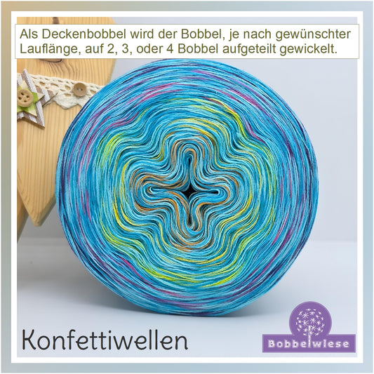 Deckenbobbel "Konfettiwellen", große Lauflängen, mehrteilig