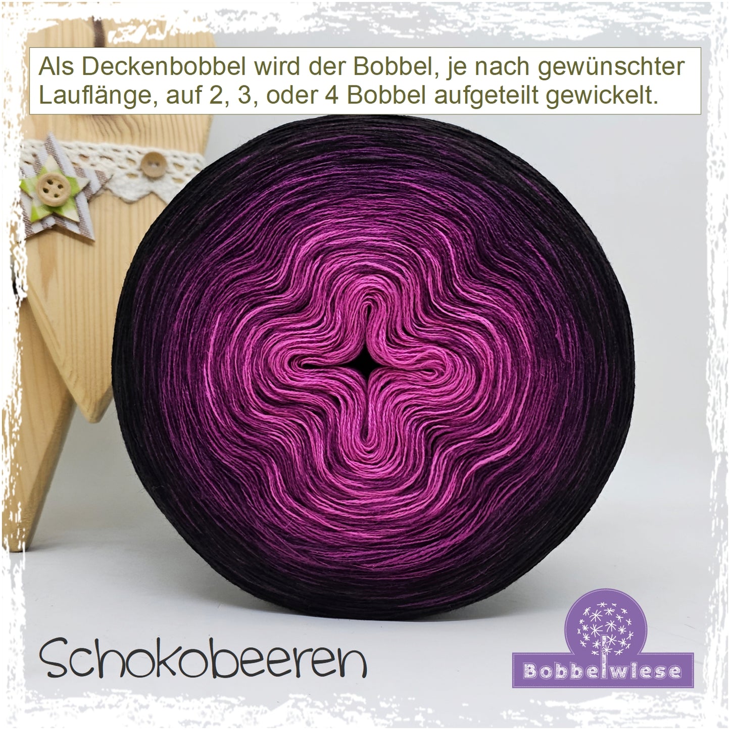 Deckenbobbel "Schokobeeren", große Lauflängen, mehrteilig