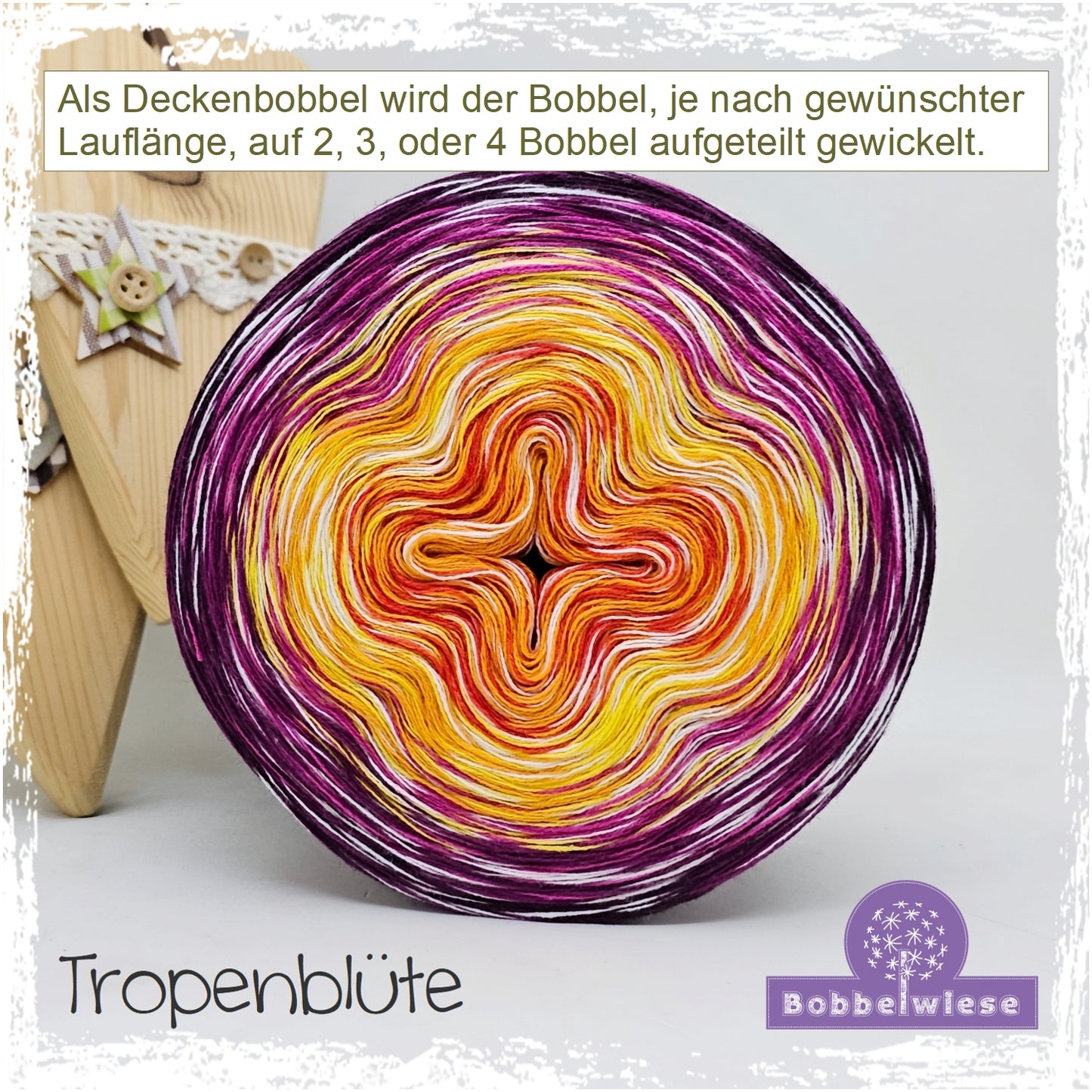 AKTION Deckenbobbel "Tropenblüte", große Lauflängen, mehrteilig