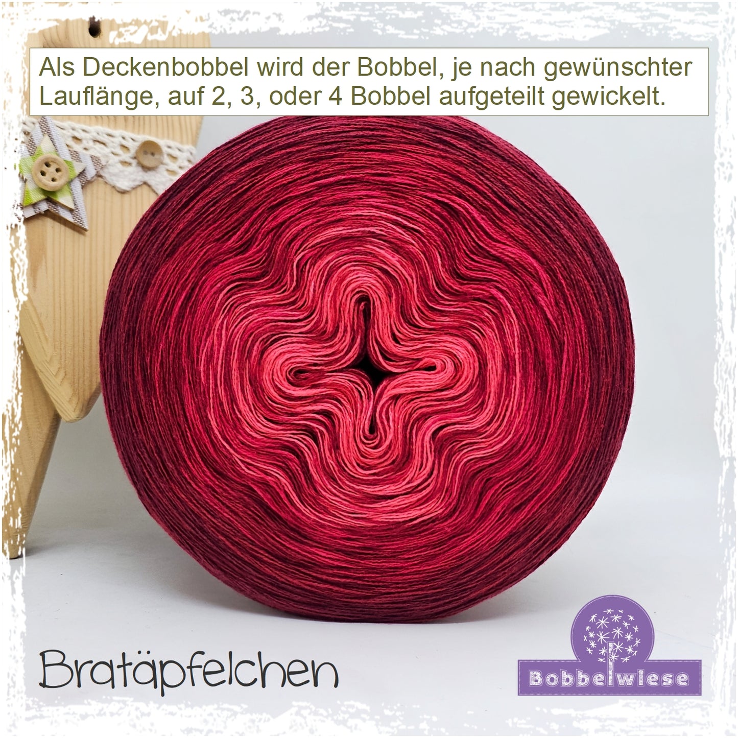 Deckenbobbel "Bratäpfelchen", große Lauflängen, mehrteilig