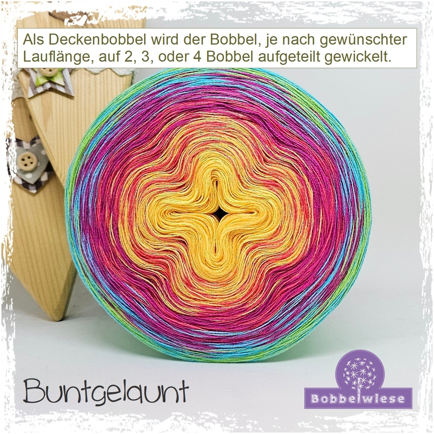 Deckenbobbel "Buntgelaunt", große Lauflängen, mehrteilig