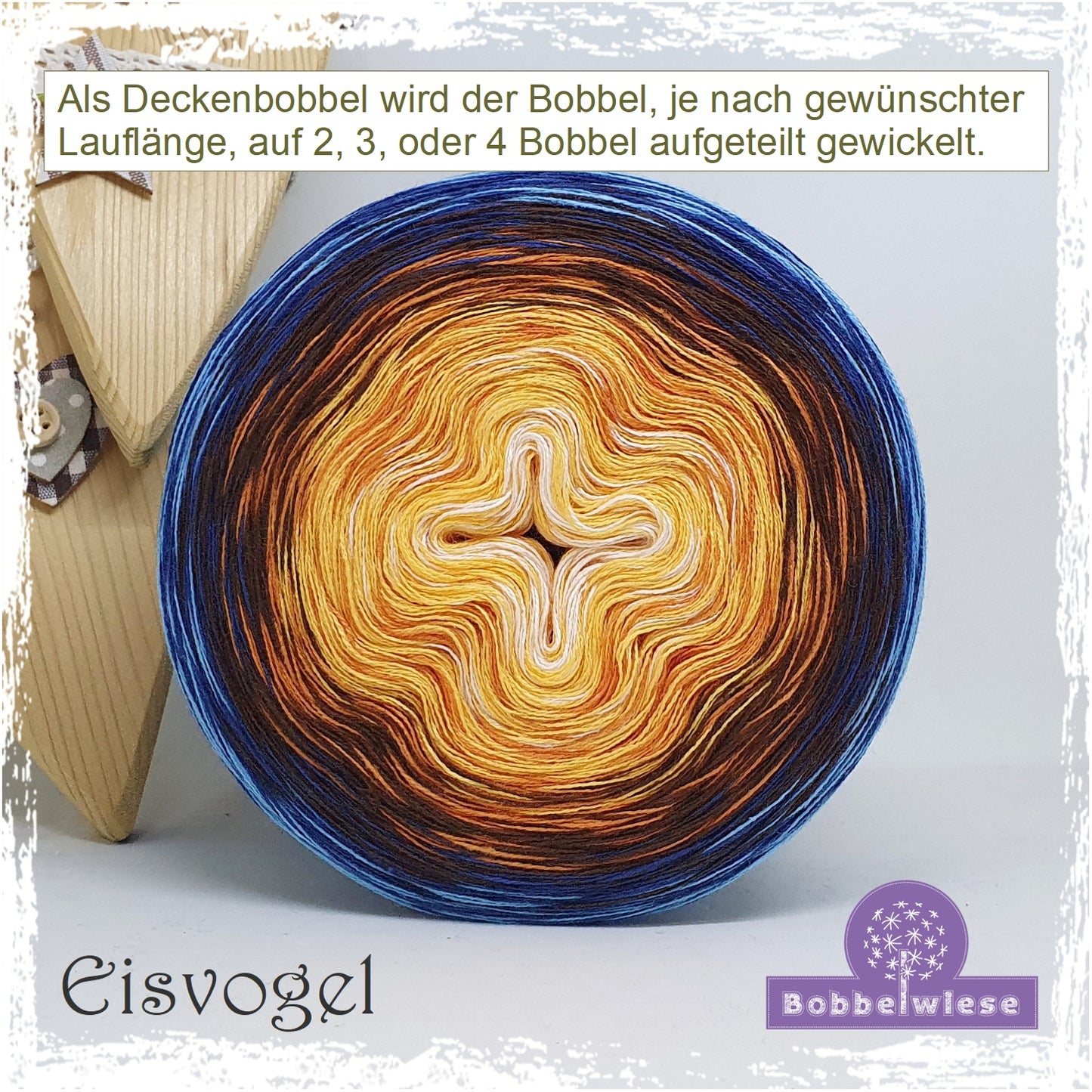 Deckenbobbel "Eisvogel", große Lauflängen, mehrteilig