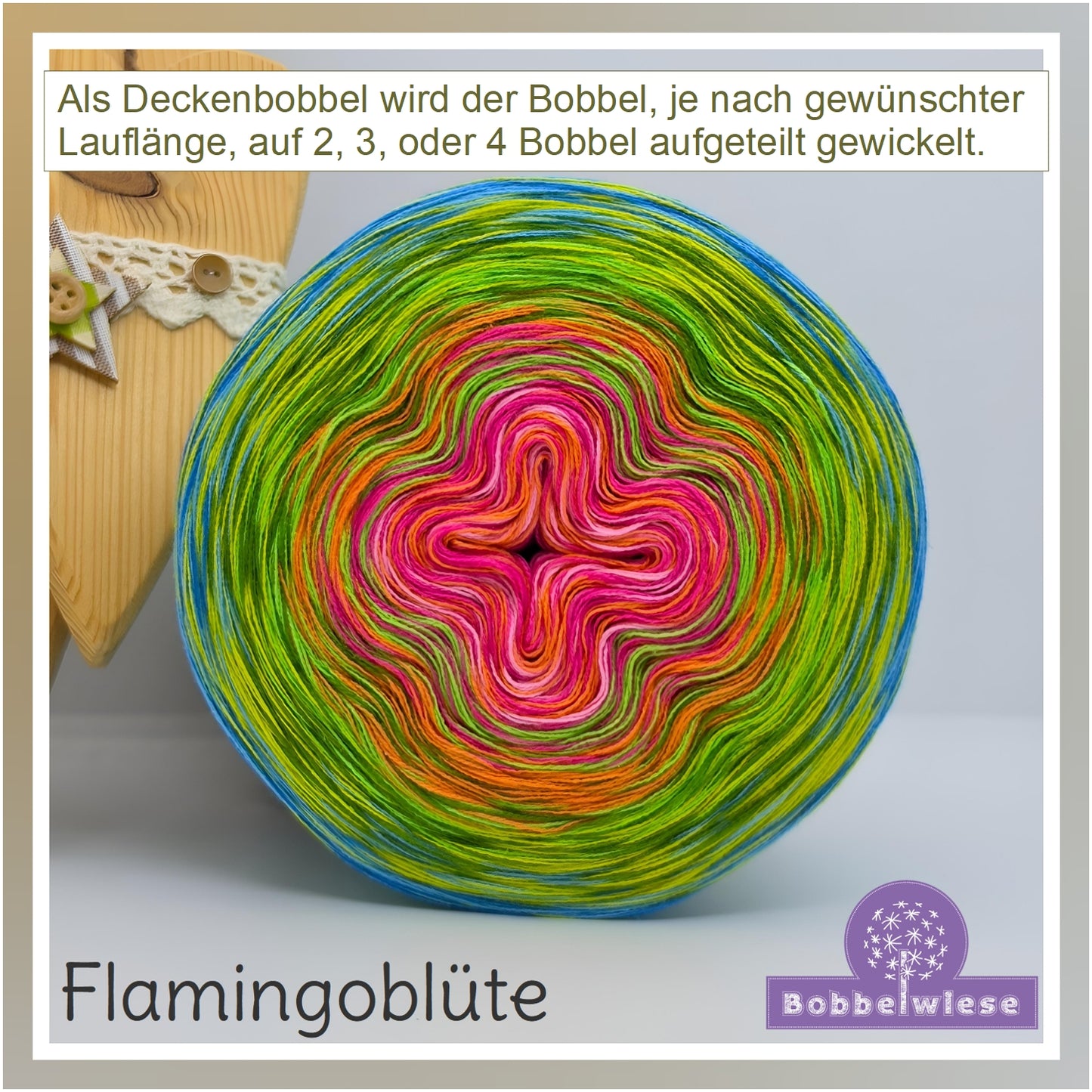 AKTION Deckenbobbel "Flamingoblüte", große Lauflängen, mehrteilig