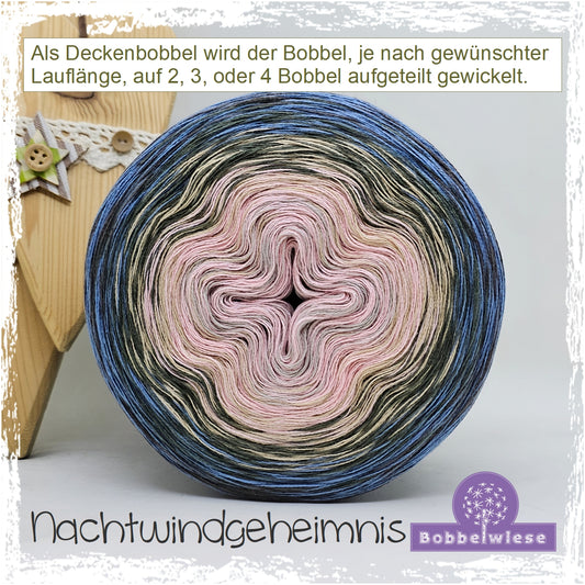 Deckenbobbel "Nachtwindgeheimnis", große Lauflängen, mehrteilig