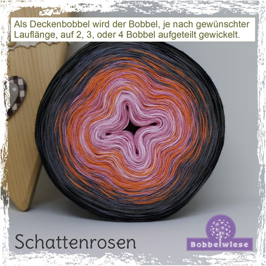 Deckenbobbel "Schattenrosen", große Lauflängen, mehrteilig