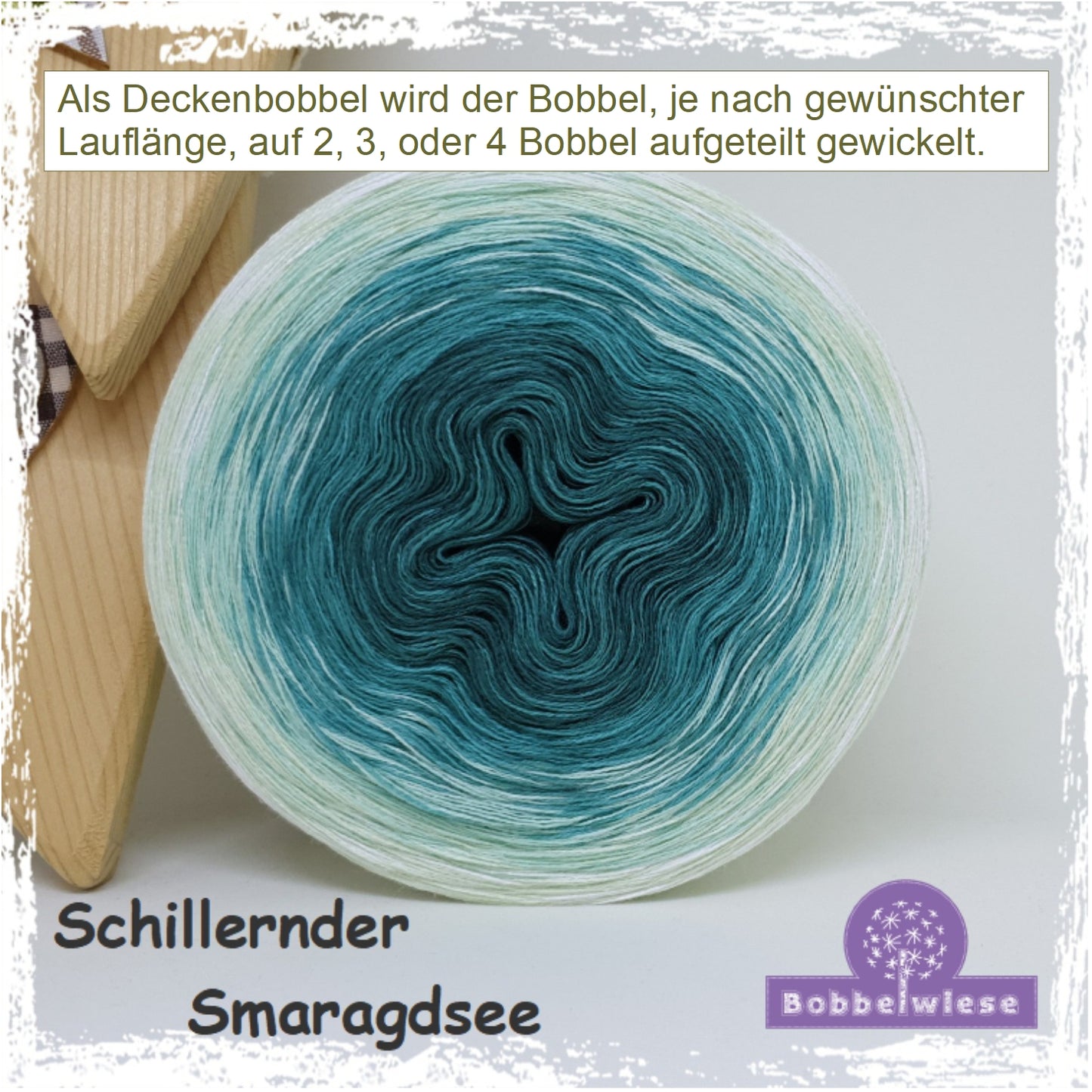 Deckenbobbel "Schillernder Smaragdsee", große Lauflängen, mehrteilig