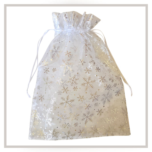 Geschenkbeutel "Schneeflocke", Organzabeutel 40x30cm