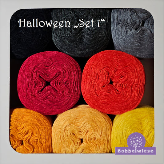 Bobbel "Halloween Set 1", 8 unifarbene Bobbel je 500mLL/4fädig