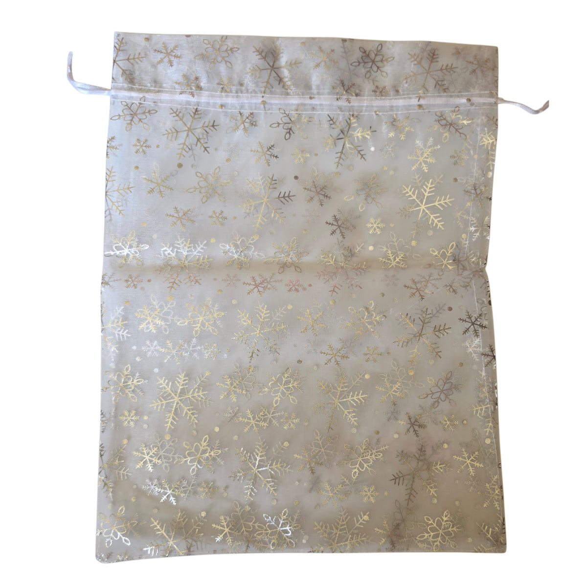 Geschenkbeutel "Schneeflocke", Organzabeutel 40x30cm